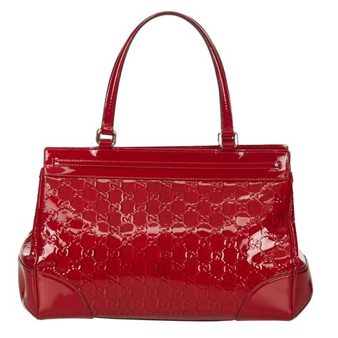 gucci red patent leather bag